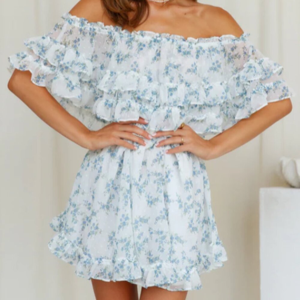 Hello Molly Sublime Times Dress Blue Floral Size XS